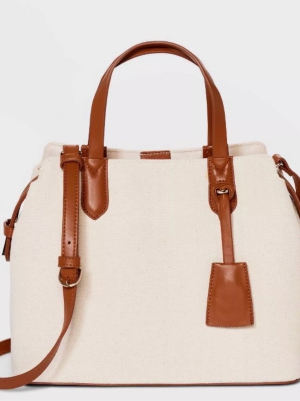 New Day" Canvas Tote Handbag • Cream • EUC